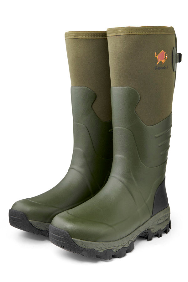 Load image into Gallery viewer, Gateway1 | Woodwalker Wide Fit Calf | 18&quot; 4mm Neo | Rubber Boots | Khaki
