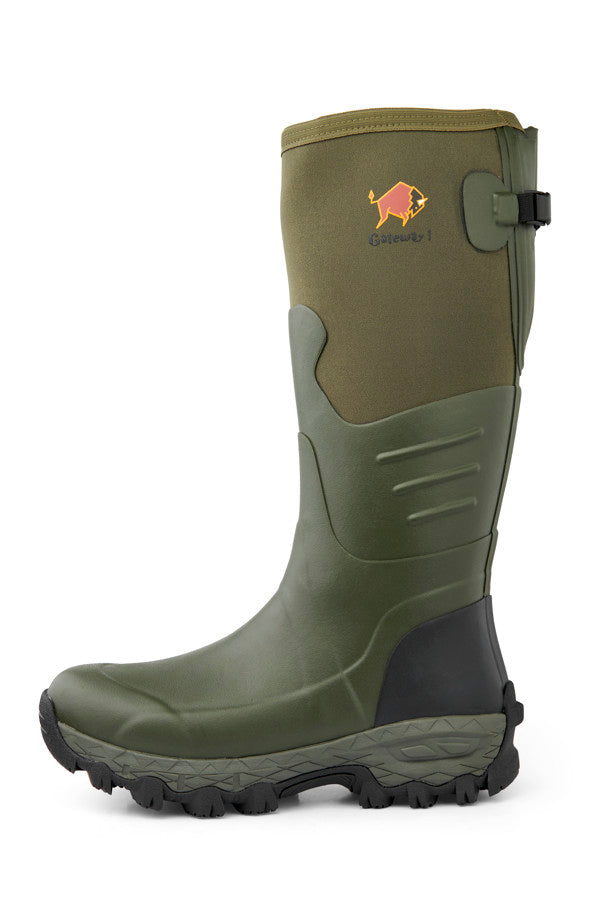 Load image into Gallery viewer, Gateway1 | Woodwalker Wide Fit Calf | 18&quot; 4mm Neo | Rubber Boots | Khaki
