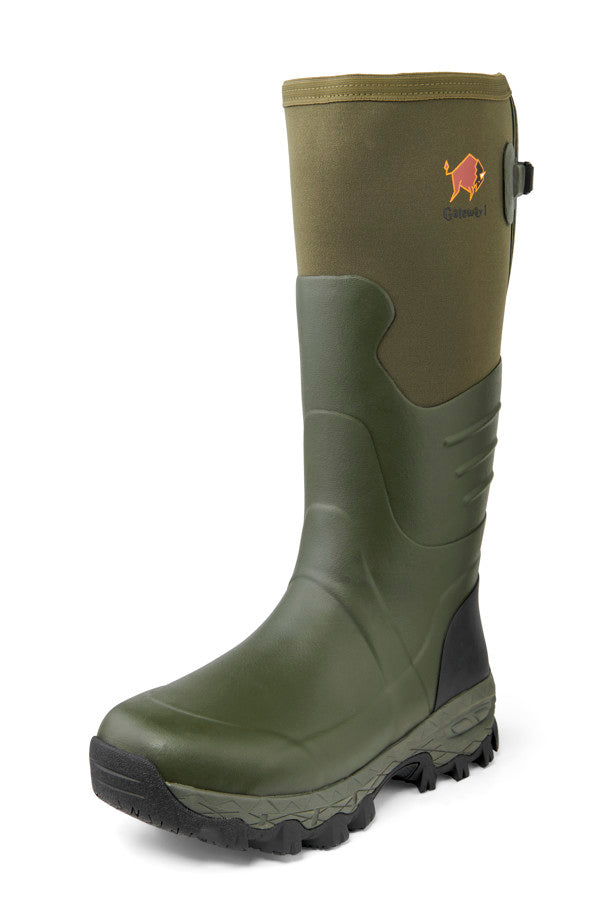 Load image into Gallery viewer, Gateway1 | Woodwalker Wide Fit Calf | 18&quot; 4mm Neo | Rubber Boots | Khaki
