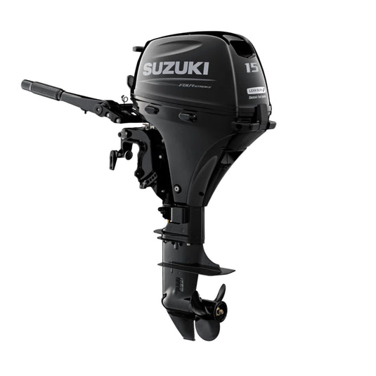 Suzuki | DF15AES Outboard | 15HP Short Shaft | Electric start Tiller Steer - Outboard Engines