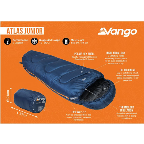 Load image into Gallery viewer, Wildhunter.ie - Vango | Atlas Junior Sleeping Bag | Ink Blue -  Sleeping Bags 
