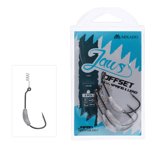 Wildhunter.ie - Mikado | Jaws Offset Hook With Screw And Lead -  Offset Hooks 