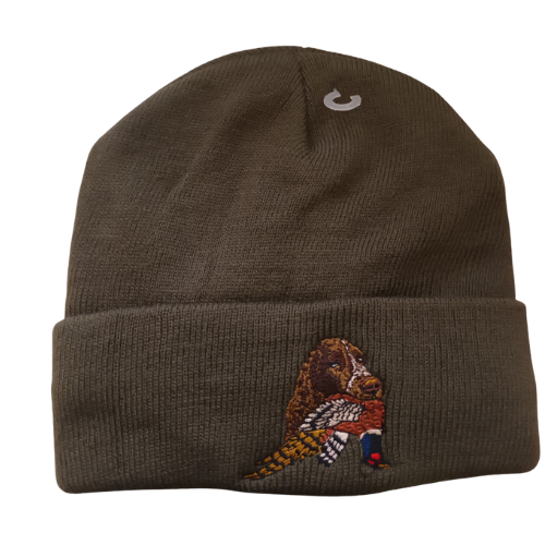 Load image into Gallery viewer, Wildhunter.ie - 3M | Thinsulate Beanie With Logo Dog With Pheasant | Moss -  Hats 
