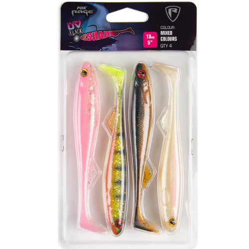 Wildhunter.ie - Fox Rage | Slick Shad Mixed Colour Pack | 13cm -  Jig & Dropshot Lures 