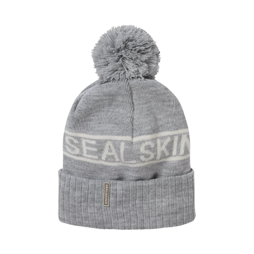 Sealskinz | Heacham Waterproof Icon Bobble Hat | Grey/Cream