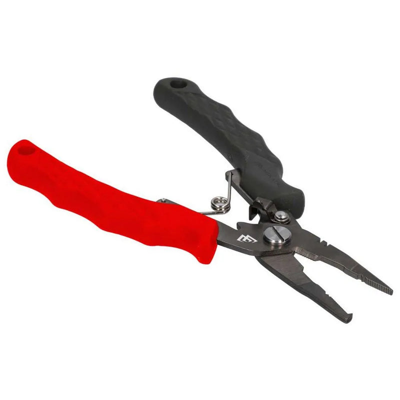 Load image into Gallery viewer, Mikado AMN-845 Multifunctional Fishing Pliers 16cm with red and black handles
