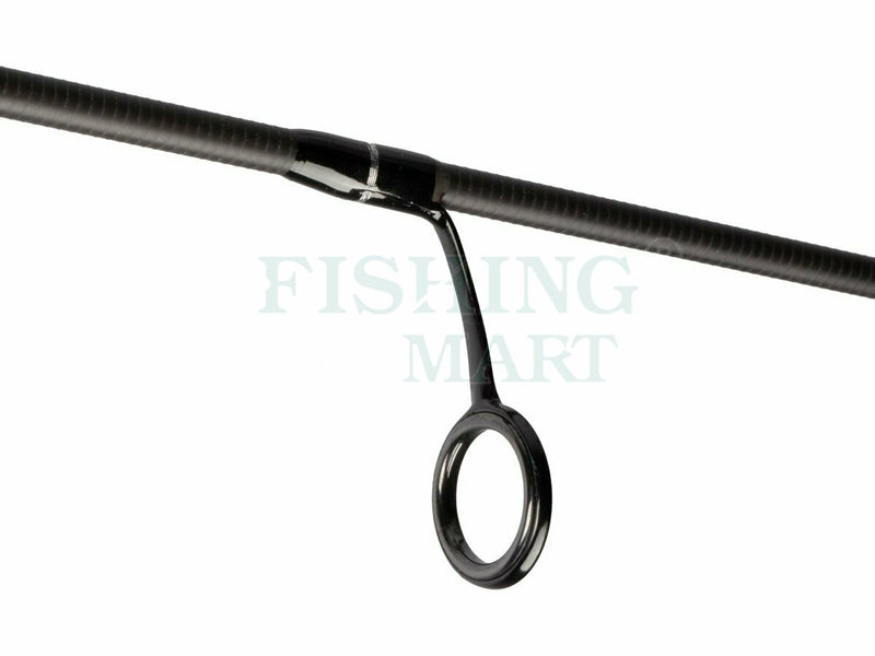 Load image into Gallery viewer, Close-up of Mikado M-Craft Microjig Solid 193cm Rod, showing a black guide and carbon blank.
