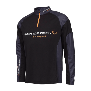 Wildhunter.ie - Savage Gear | Tournament Gear Shirt | 1/2 Zip | Black Ink -  Fishing Jumpers 