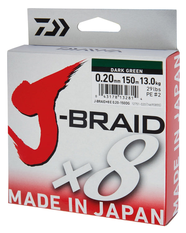 Load image into Gallery viewer, Wildhunter.ie - Daiwa | J-Braid X8 | 150m | Dark Green -  Predator Lines 

