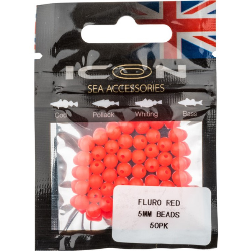 Wildhunter.ie - Icon | Fluro Red 5mm Beads 50pk -  Predator Rig Making 