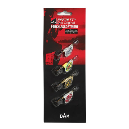 Wildhunter.ie - DAM | Effzett Perch 4pcs Spinner Assortment -  Predator Spinners 