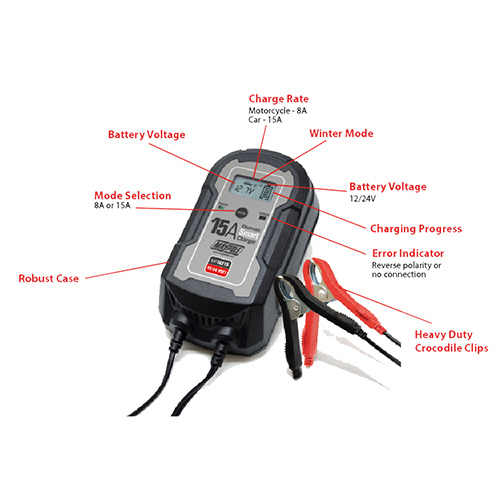 Wildhunter.ie - Maypole | 15A (12/24V) Electronic Smart Charger -  Car & Caravan Accessories 