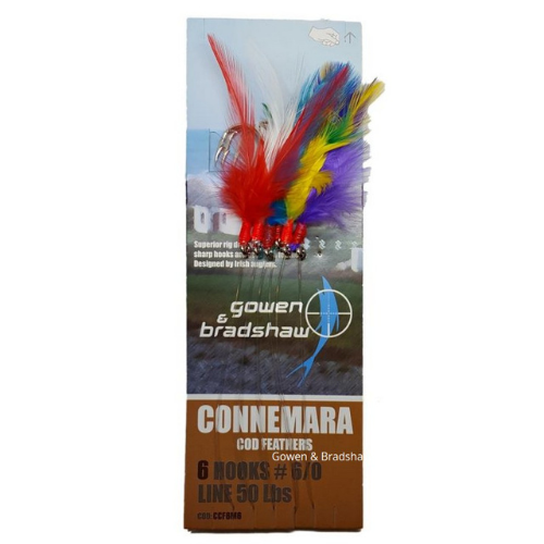 Wildhunter.ie - Connemar Cod Feathers Multi Colour 6 Hooks 