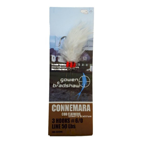 Wildhunter.ie - Connemara cod feathers White 3 Hooks 