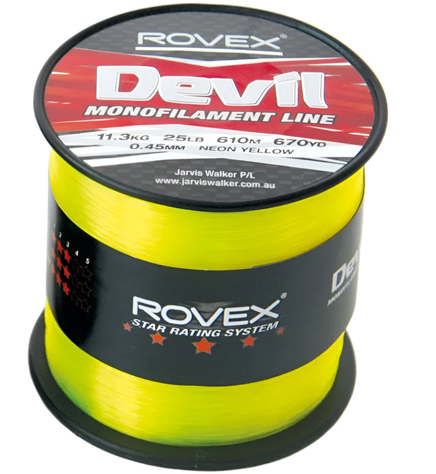 Wildhunter.ie - Rovex | Devil Monofilament Line | 1/4lb Spool | Yellow -  Predator Lines 