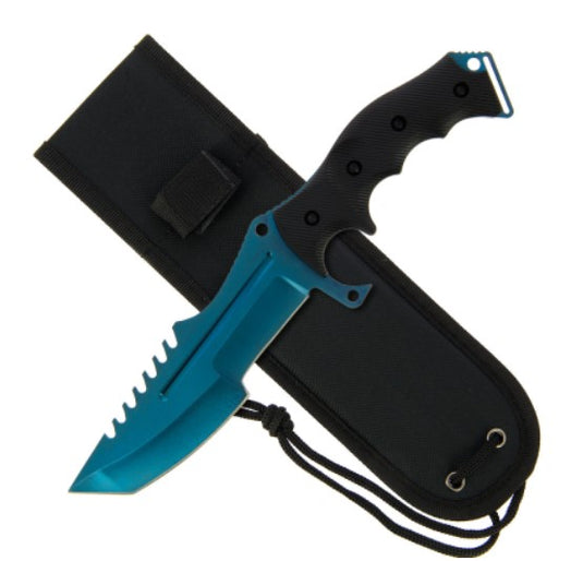 Wildhunter.ie - Movie Style Knife Huntsman 934 | 11" Fixed Blade Blue Knife with Sheath -  Knives 