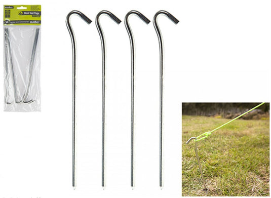 Wildhunter.ie - Summit | Steel Hook Pin Peg | 23cm | Pack of 4 -  Camping Accessories 