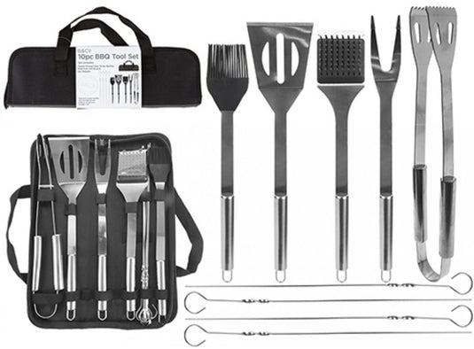 Wildhunter.ie - Summit | B&Co | 10 Piece BBQ Tool Set with Carry Case -  Camping Utensils 
