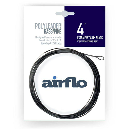 Wildhunter.ie - Airflo | Polyleader | Bass/Pike | 4' | Extra Fast Sink Black | 7