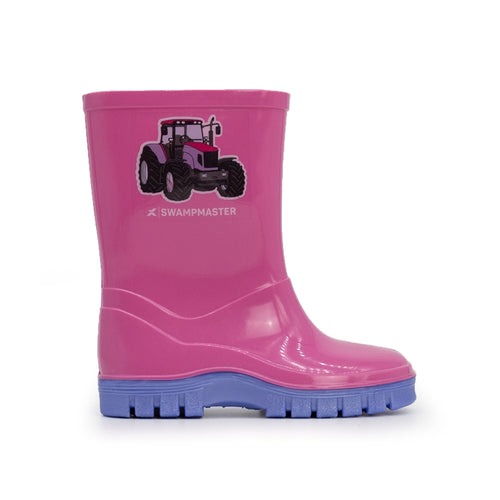Wildhunter.ie - Swampmaster | Junior Tractor Wellington Boot | Pink/Lilac -  Wellingtons 