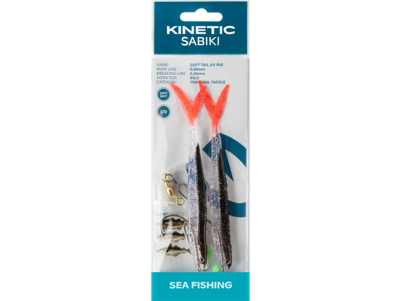 Load image into Gallery viewer, Wildhunter.ie - Kinetic | Sabiki | Soft Tail UV | #8 -  Sea Fishing Lures 
