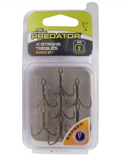 Wildhunter.ie - Fox Rage | Predator X-Strong | Trebles | 7 Per Pack -  Predator Hooks 