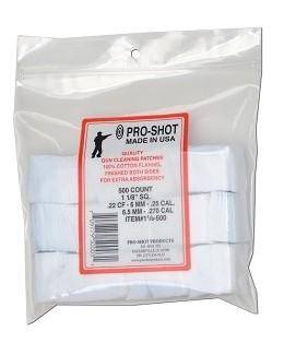 Wildhunter.ie - Pro-Shot | 500 Count Square Patches | .22-.270 Cal. -  Gun Cleaning Kits 