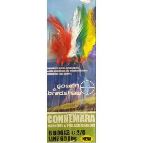 Wildhunter.ie - Connemara | Colour Mackerel Feather | 6 Hook | Size 2/0 -  Sea Fishing Lures 