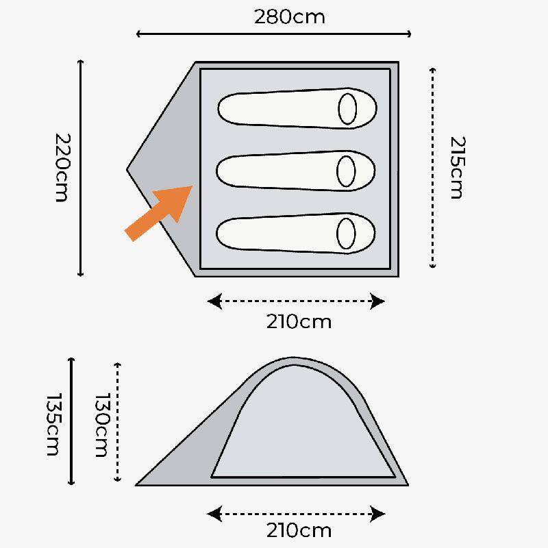 Load image into Gallery viewer, Wildhunter.ie - Highlander | Birch 3| Red | 3 Person Tent -  Camping Tents 
