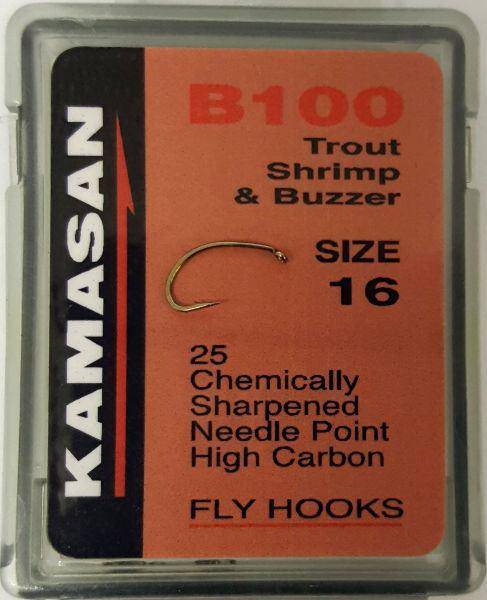 Wildhunter.ie - Kamasan Hooks | B100 | Trout Shrimp & Buzzer Hooks -  Fly Fishing Hooks 