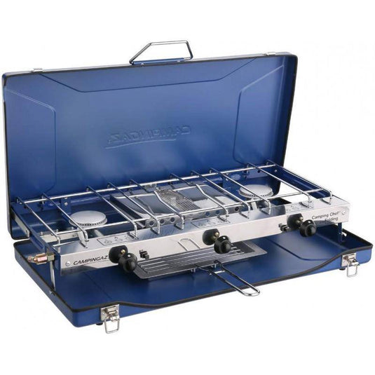 Wildhunter.ie - Campingaz | Camping Chef Folding | Double Burner and Grill Stove -  Gas Cookers 