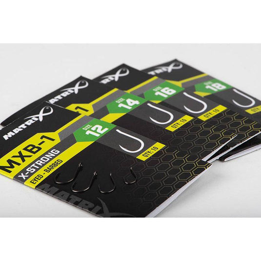 Wildhunter.ie - Matrix | MXB-1 | X-Strong | Eyed | Barbed -  Coarse Fishing Hooks 
