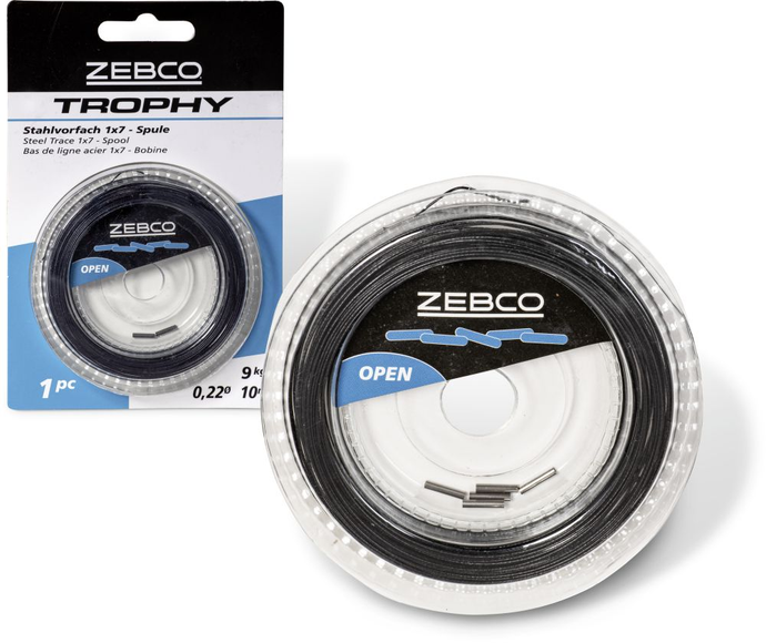 Wildhunter.ie - Zebco | Trophy Steel Trace 1x7 Spool | 10m -  Predator Rig Making 