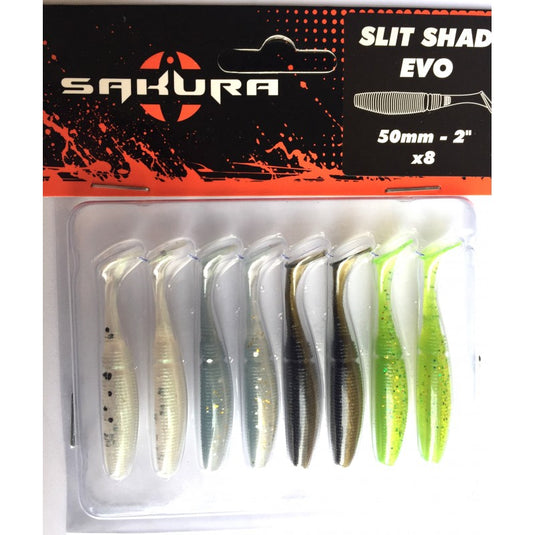 SAKURA - Leurre Souple Slit Shad Evo Mix SAKURA - Leurre Souple Slit Shad Evo Mix