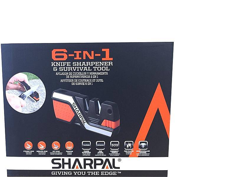 SHARPAL 101N 6-In-1 Pocket Knife Sharpener & Survival Tool, with Fire  Starter, Whistle & Diamond Sharpening Rod, Quickly Repair, Restore and Hone